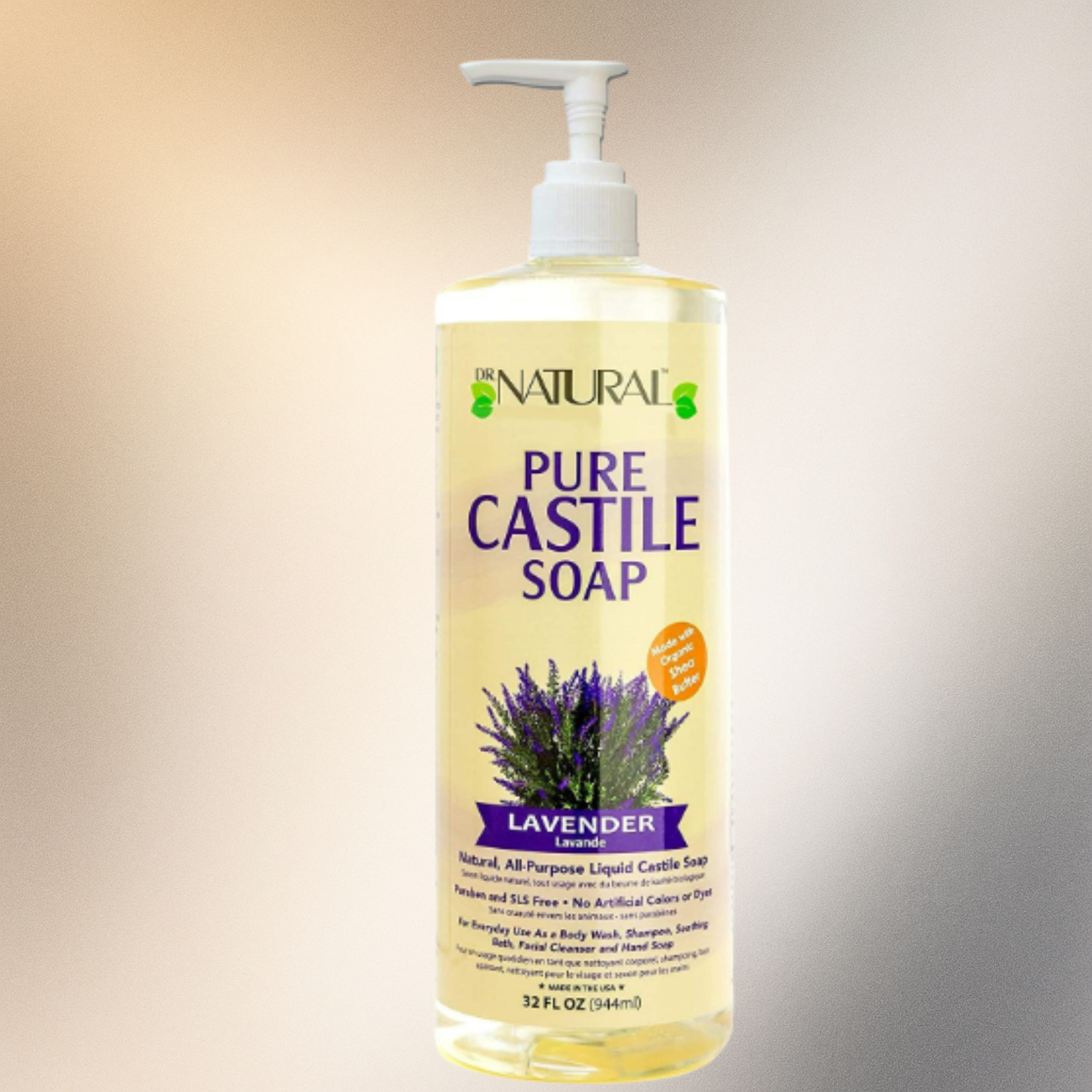 Dr. Natural Pure Castile Soap Lavender 32 oz - Premium Beauty Product