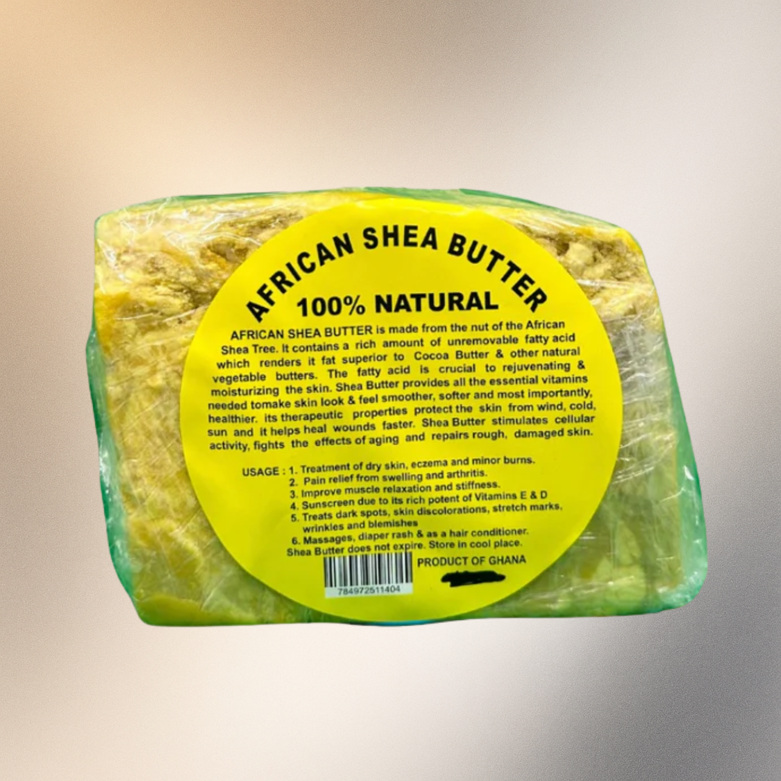 African Shea Butter 100% Natural (Yellow) 3-4 Lbs - Premium Beauty Product