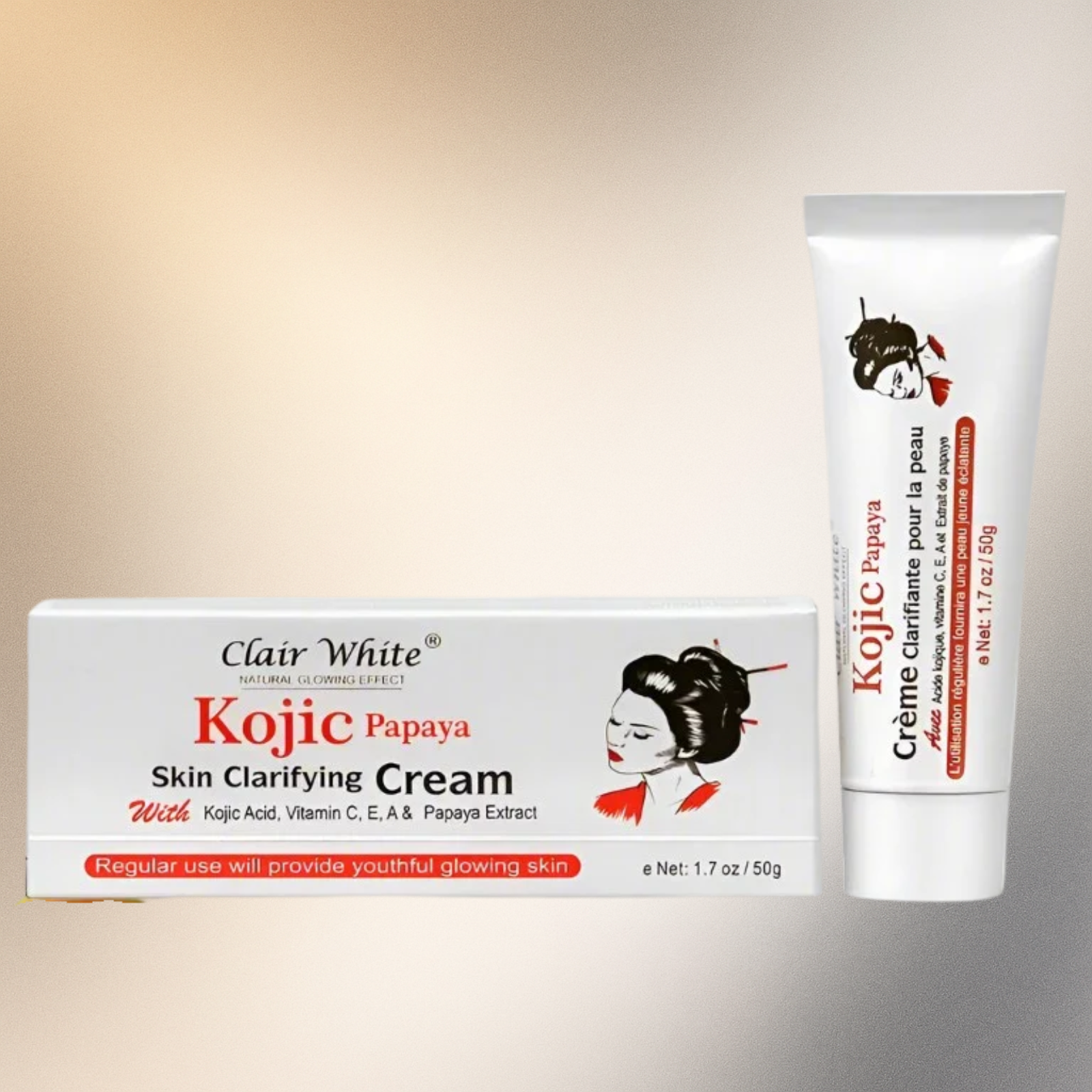 Clair White Kojic Acid, Papaya Extract Skin Clarifying Cream - Premium Beauty Product