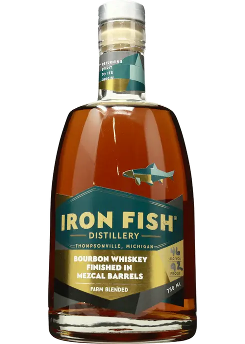 Iron Fish Distillery Mezcal Barrel Finish Bourbon Whiskey, Michigan, USA (750ml)