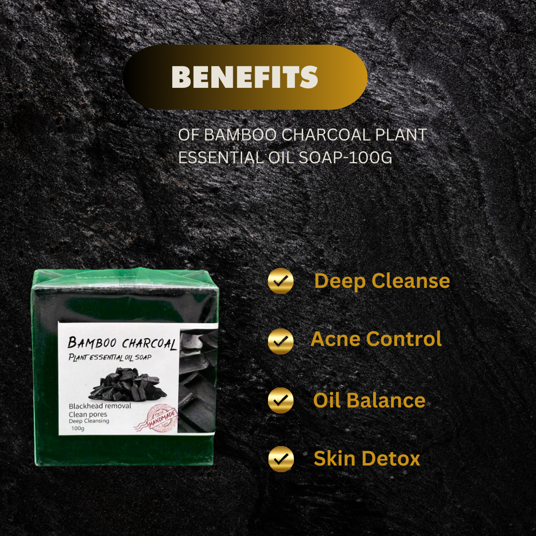 Bamboo Charcoal Plant Essential Oil Soap 100G - Premium Beauty Product