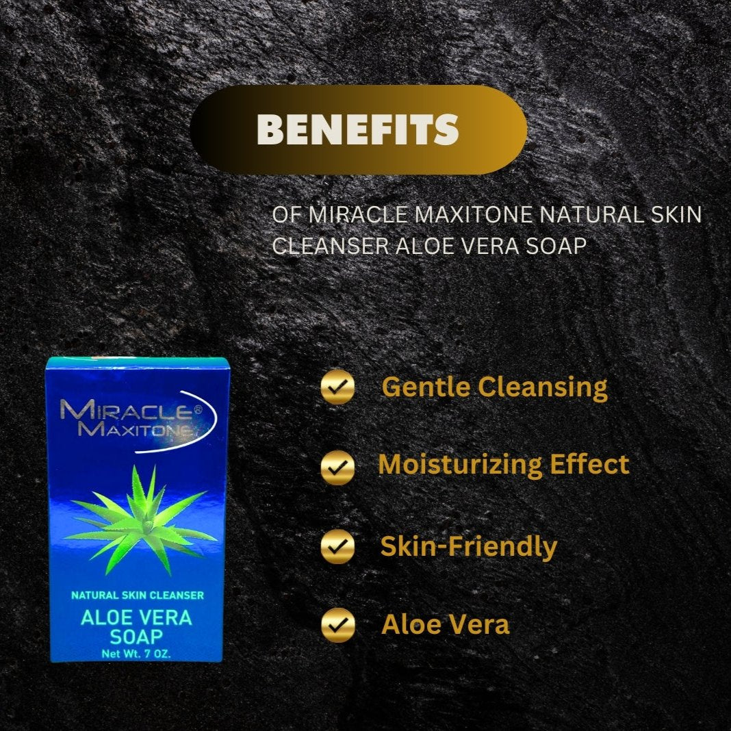 Miracle Maxitone Natural Skin Cleanser Aloe Vera Soap 7Oz - Premium Beauty Product