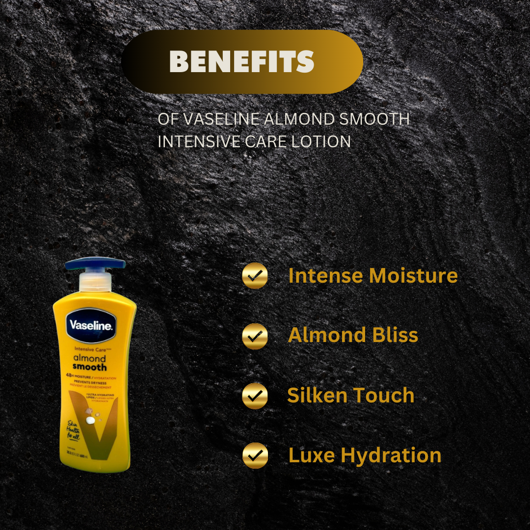 Vaseline Almond Smooth Intensive Care Lotion 600Ml - Premium Beauty Product