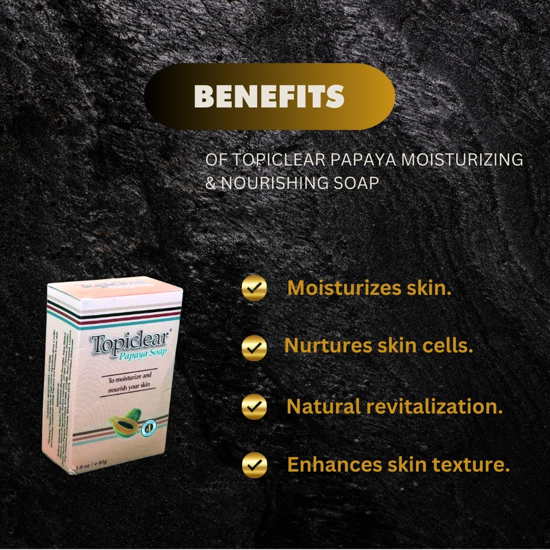 Topiclear Papaya Moisturizing Nourishing Soap 85G - Premium Beauty Product