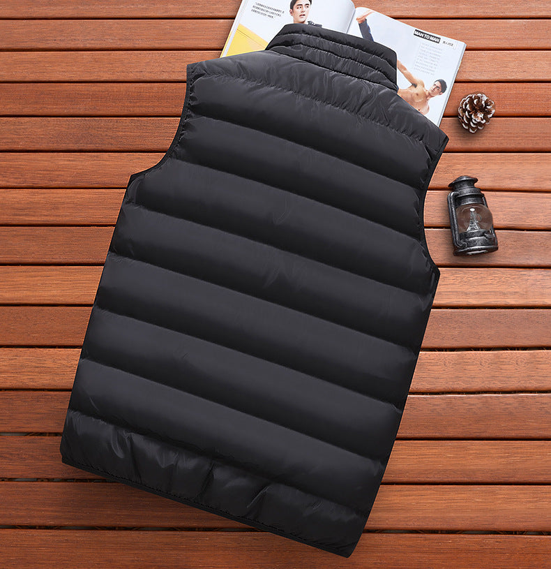 Men Vest Windproof Vest Men Jacket Sleeveless Vest Winter Jacket Casual Coat Men down Cotton Warm Thicken Waistcoat thick gilet