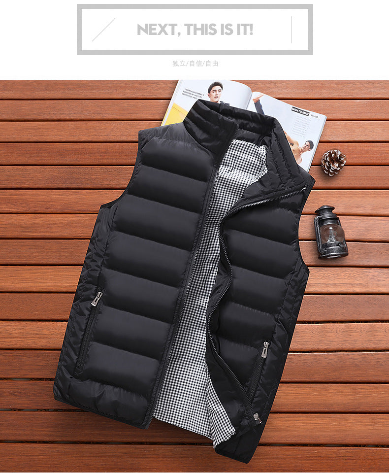 Men Vest Windproof Vest Men Jacket Sleeveless Vest Winter Jacket Casual Coat Men down Cotton Warm Thicken Waistcoat thick gilet