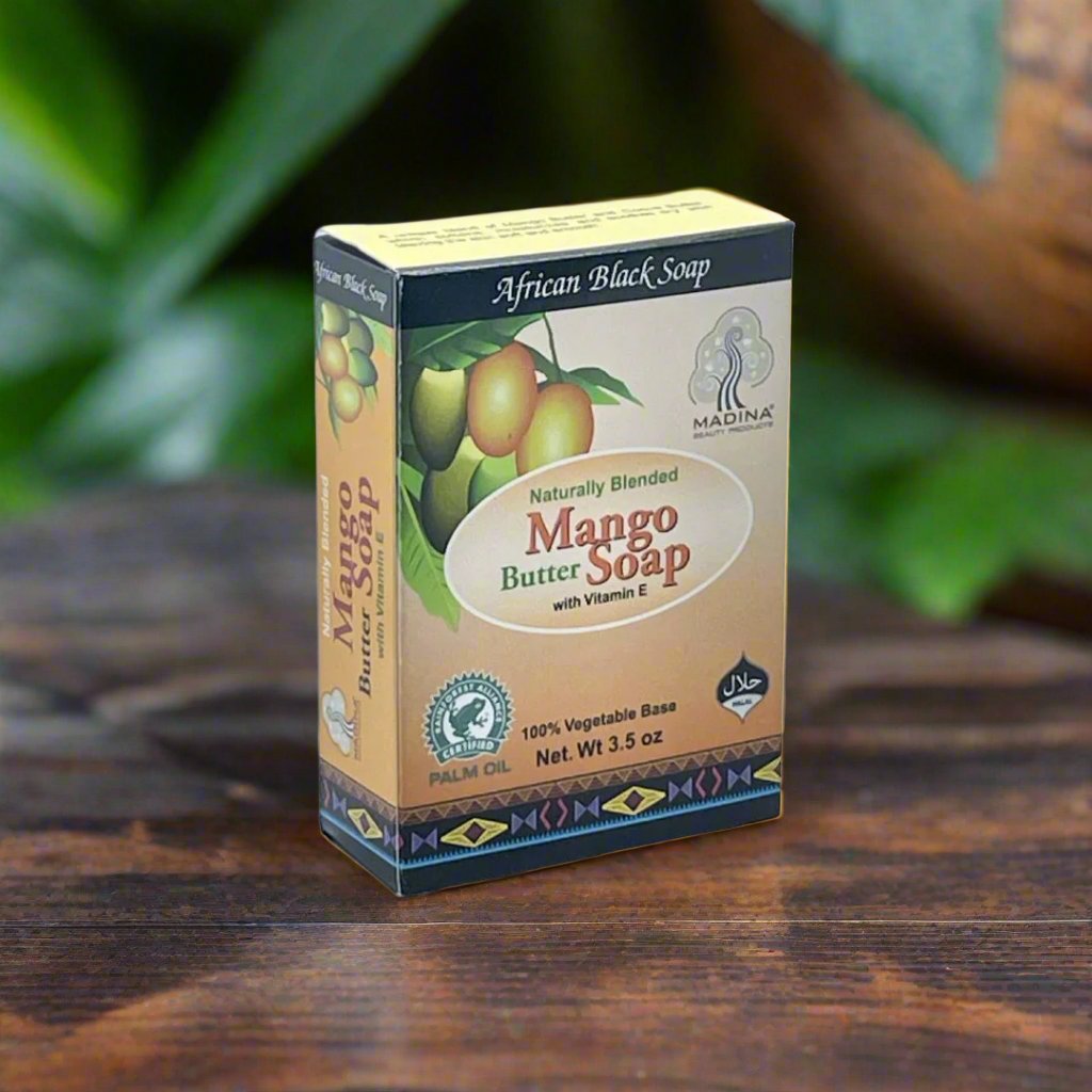 Madina Mango Butter & Vitamin E African Black Soap 3.5oz - Premium Beauty Product