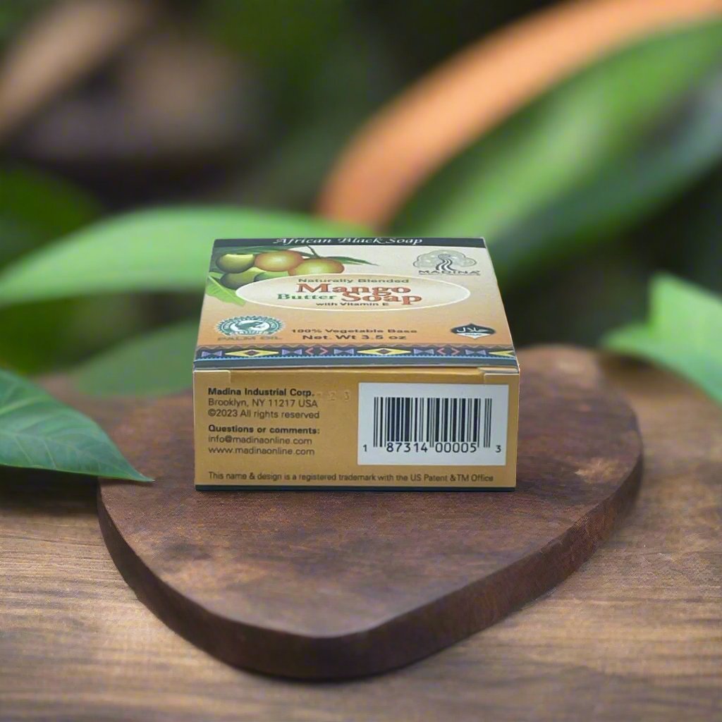 Madina Mango Butter Vitamin E African Black Soap 3 5Oz - Premium Beauty Product