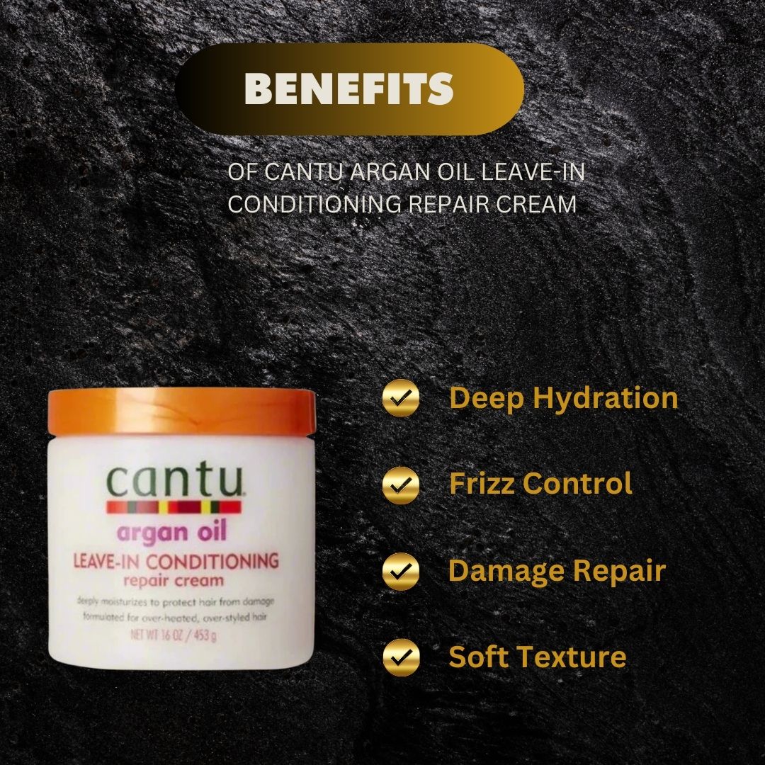 Cantu Argan Leave-In Conditioning Repair Cream 16oz | 453g - Premium Beauty Product