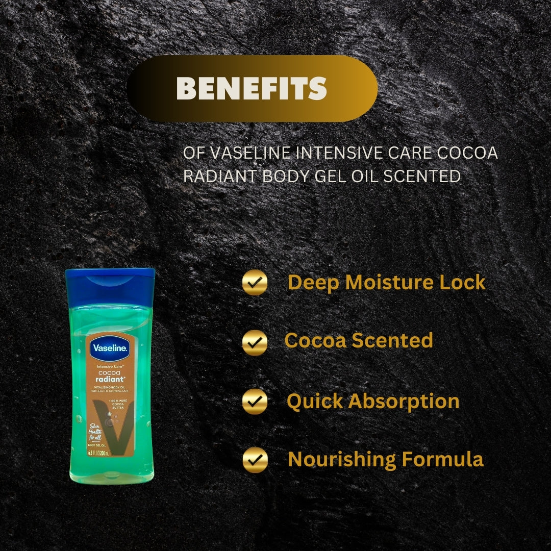 Vaseline Intensive Care Cocoa Radiant Body Gel Oil Scented 6 - Premium Beauty Product