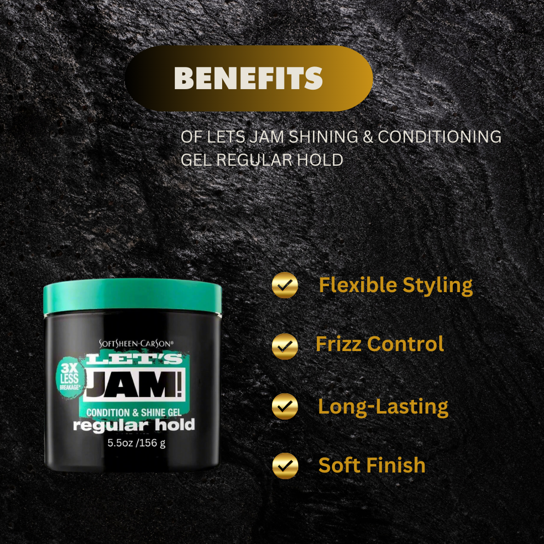 Lets Jam Shining Conditioning Gel Regular Hold 5 5 Oz Jar - Premium Beauty Product