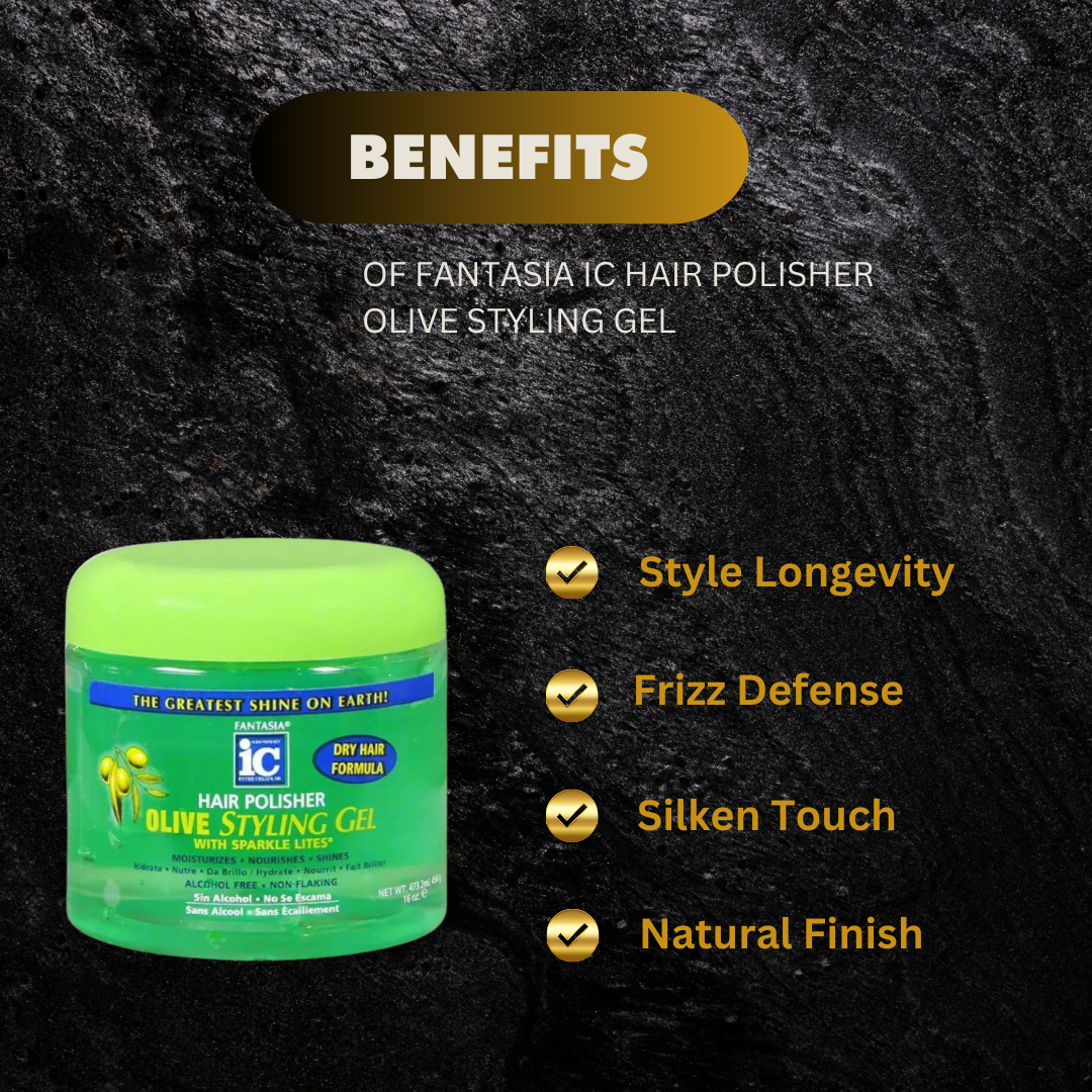 Fantasia Ic Hair Polisher Olive Styling Gel 16 Oz - Premium Beauty Product