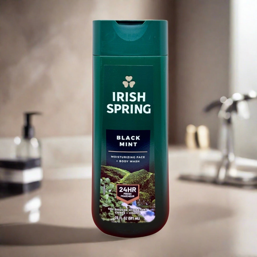 Irish Spring Black Mint Face+Body Wash 591ml - Premium Beauty Product