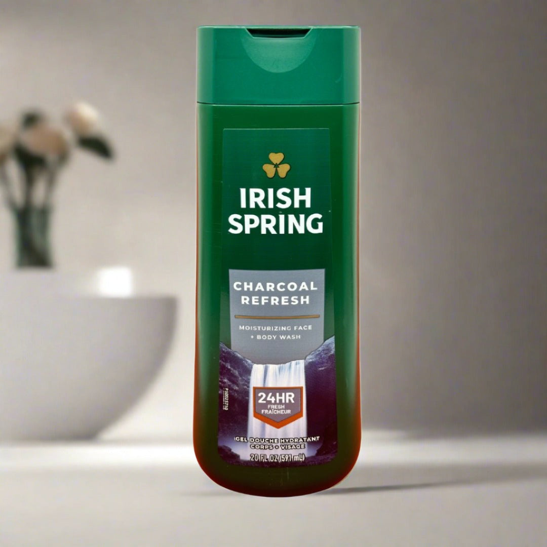 Irish Spring Charcoal Refresh Face+Body Wash 591ml - Premium Beauty Product