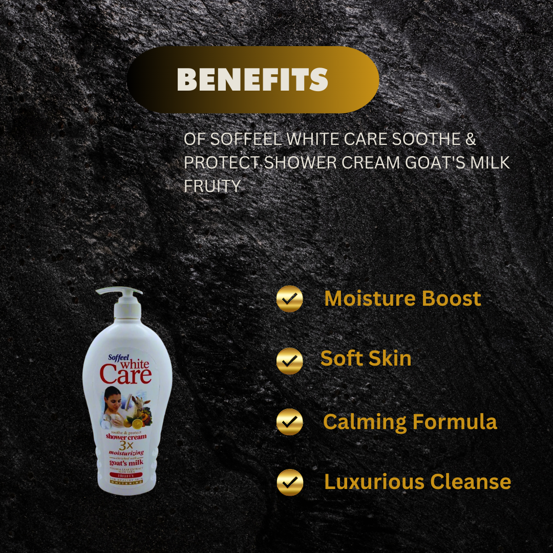 Soffeel White Care Soothe Protect Shower Cream Goats Milk Fr - Premium Beauty Product