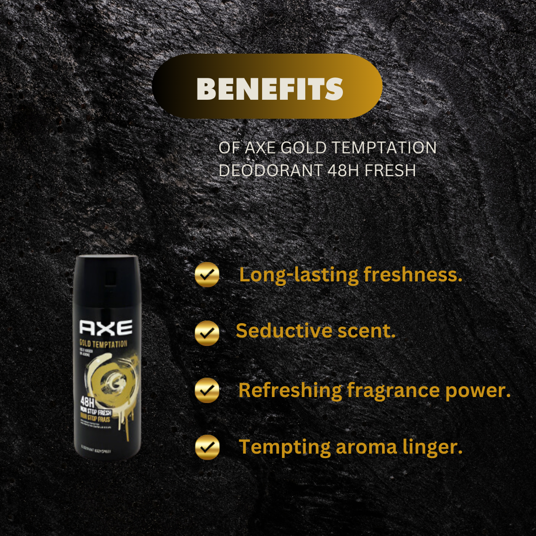 Axe Gold Temptation Deodorant 48H Fresh 150Ml - Premium Beauty Product