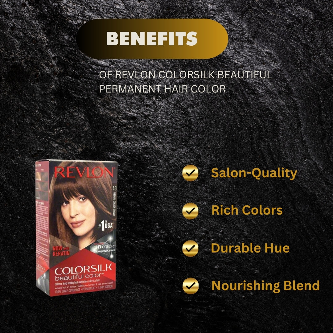 Revlon Colorsilk Beautiful Permanent Hair Color 43 Medium Go - Premium Beauty Product