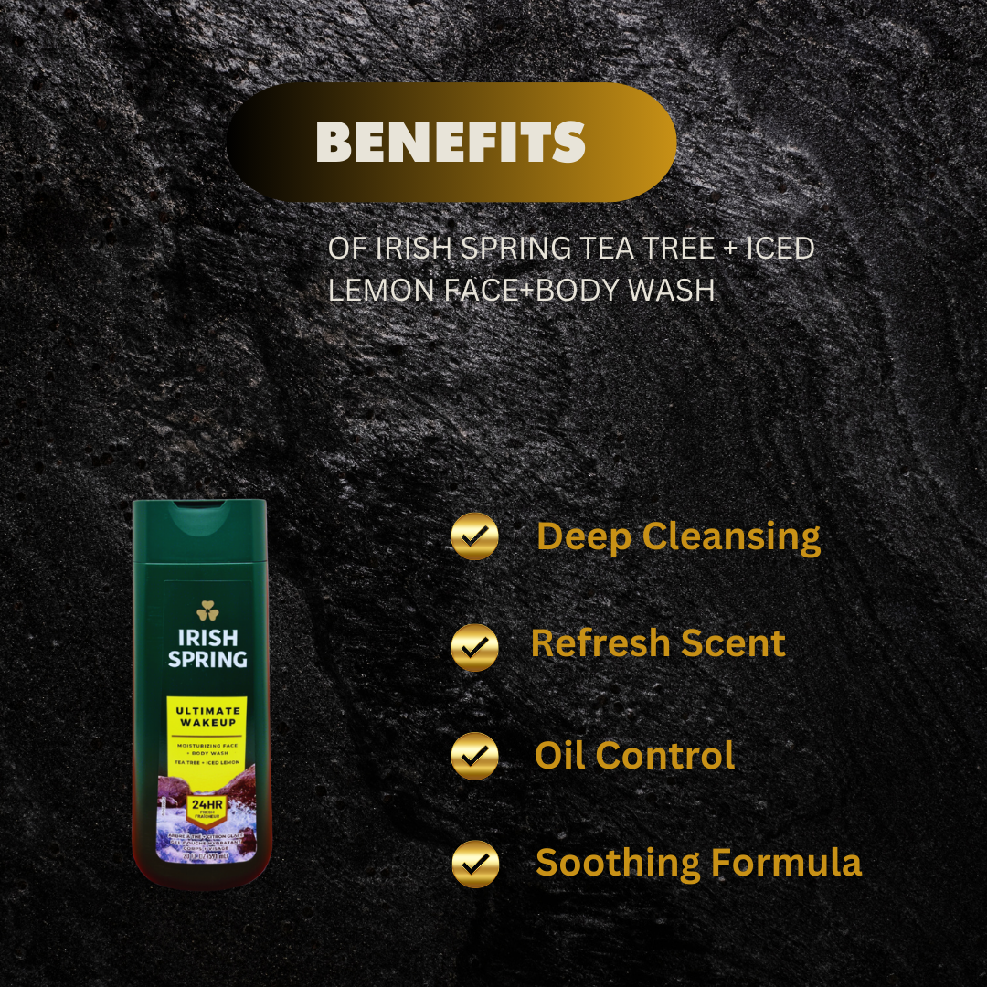 Irish Spring Tea Tree Iced Lemon Bodywash 591Ml - Premium Beauty Product