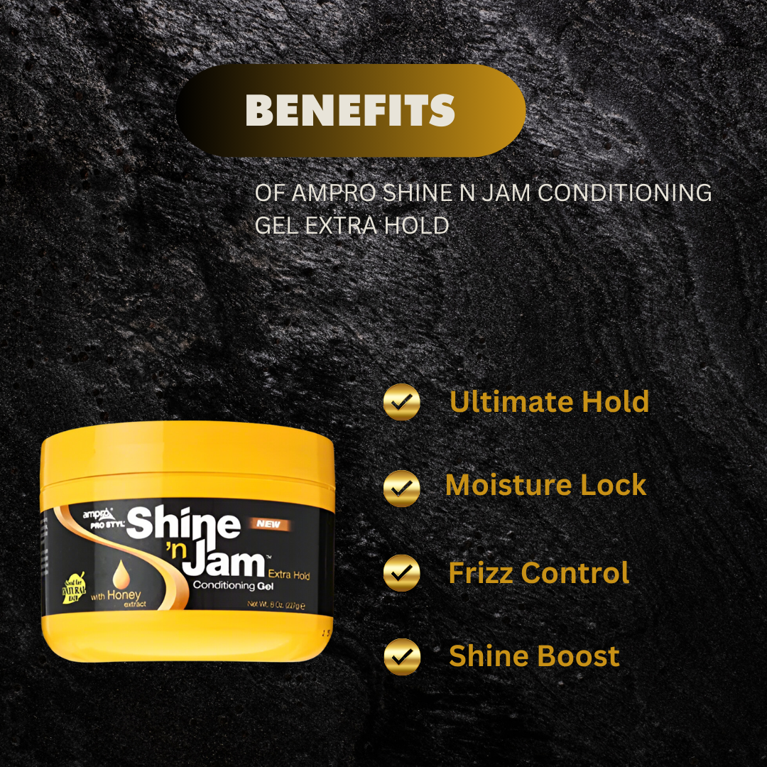 Ampro Shine N Jam Conditioning Gel Extra Hold 8 Oz - Premium Beauty Product