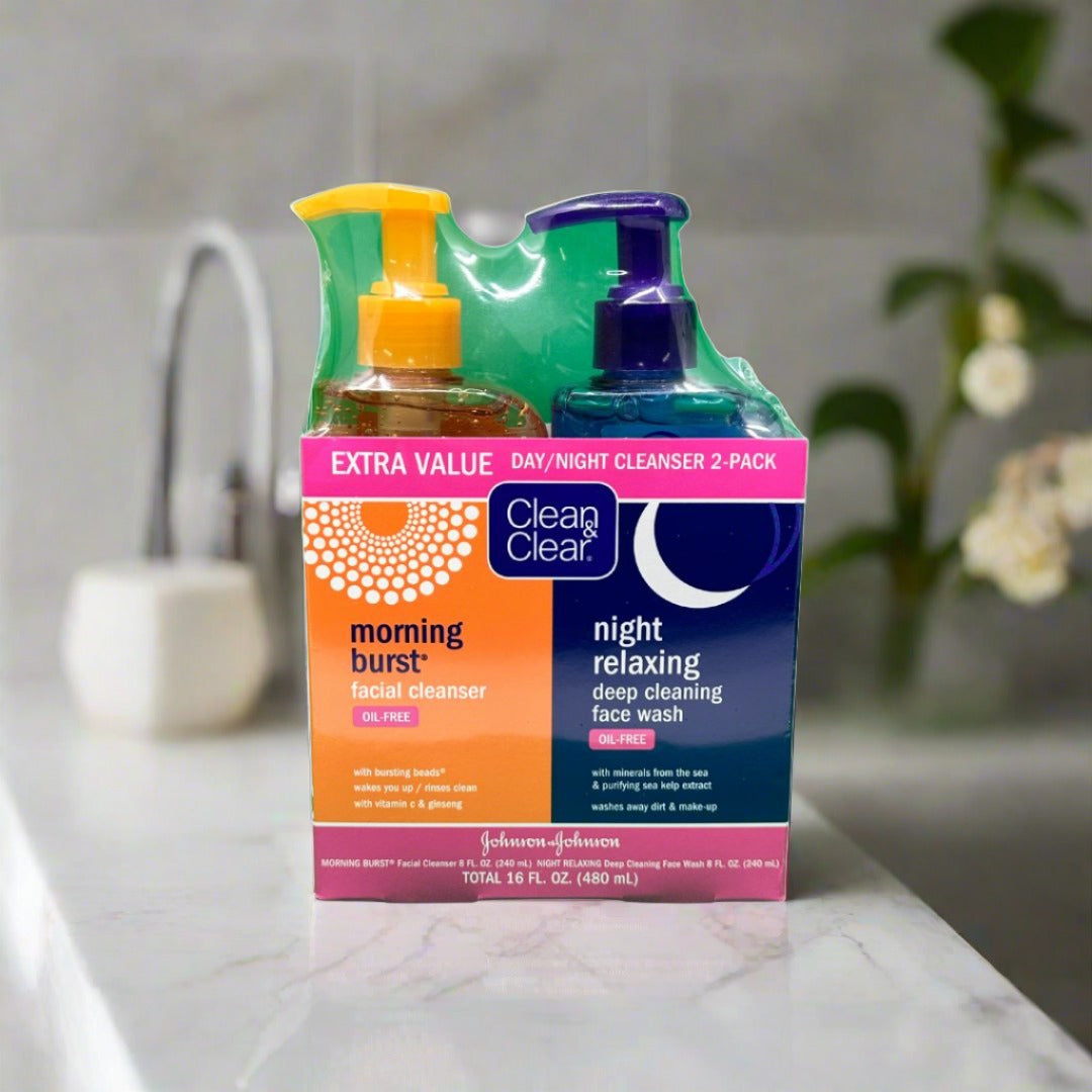 Clean & Clear Johnson Day/Night Cleanser 2 Pack 480ml - Premium Beauty Product