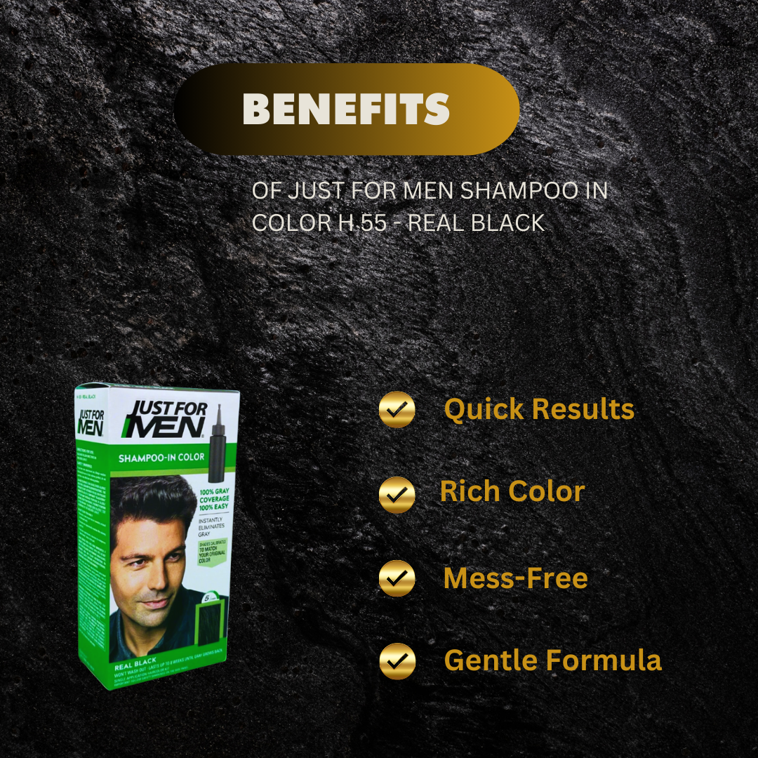 Just For Men Shampoo In Color H 55 Real Black - Premium Beauty Product