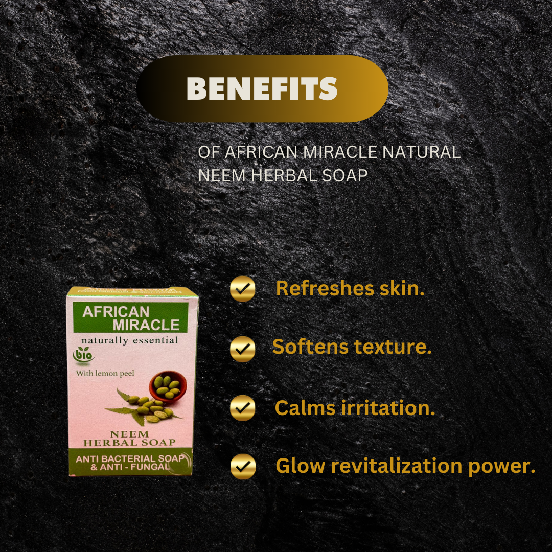 African Miracle Natural Neem Herbal Soap 200G - Premium Beauty Product