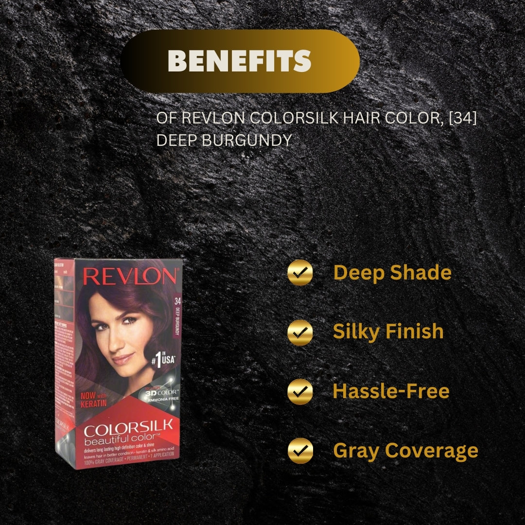 Revlon Colorsilk Hair Color 34 Deep Burgundy 1 - Premium Beauty Product