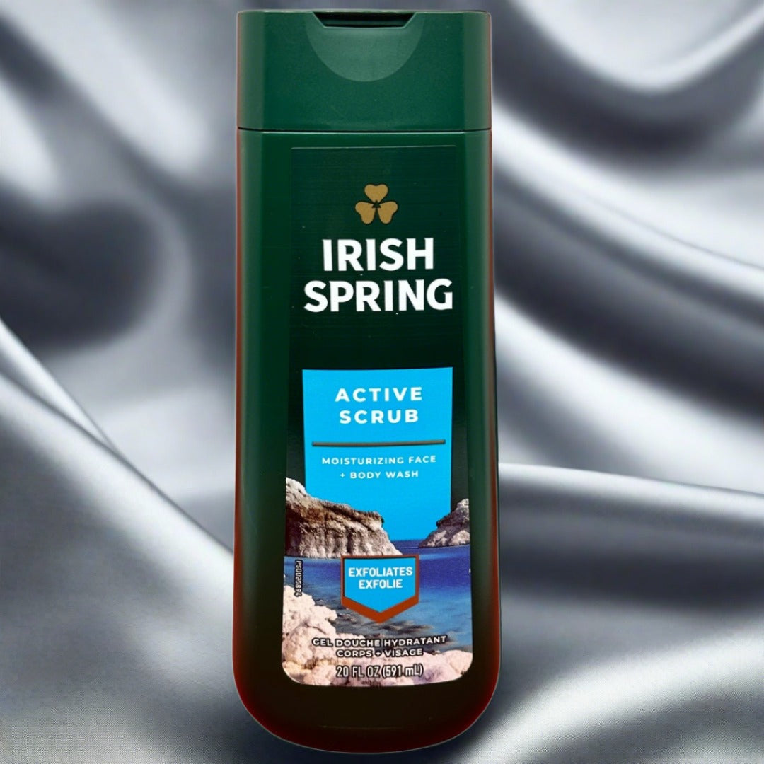 Irish Spring Active Scrub Face+Body Wash 591ml - Premium Beauty Product