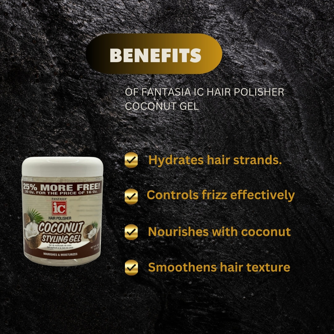 Fantasia Ic Hair Polisher Coconut Gel 567G - Premium Beauty Product
