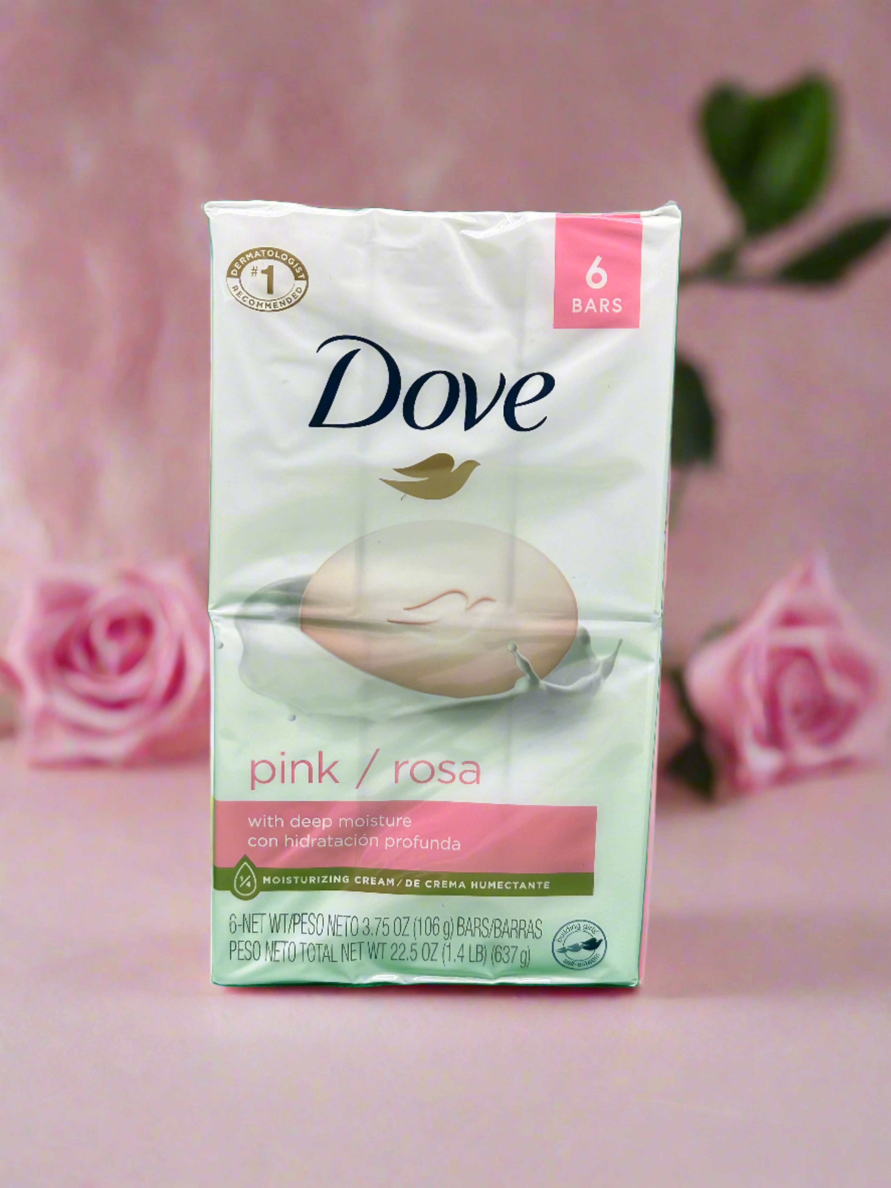Dove Pink/Rosa Bar (Pack of 6) 22.5 oz - Premium Beauty Product