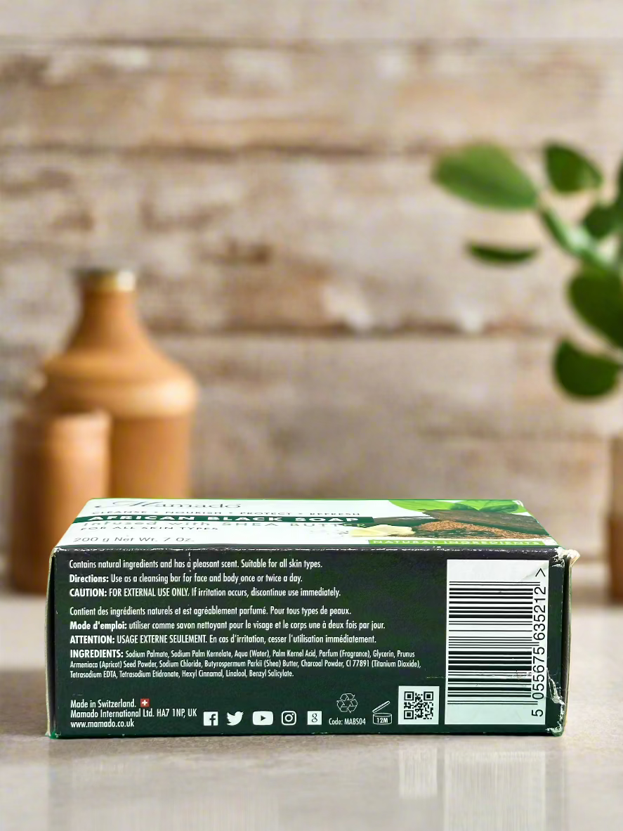 Mamado African Black Soap Infused With Shea Butter 200G - Premium Beauty Product