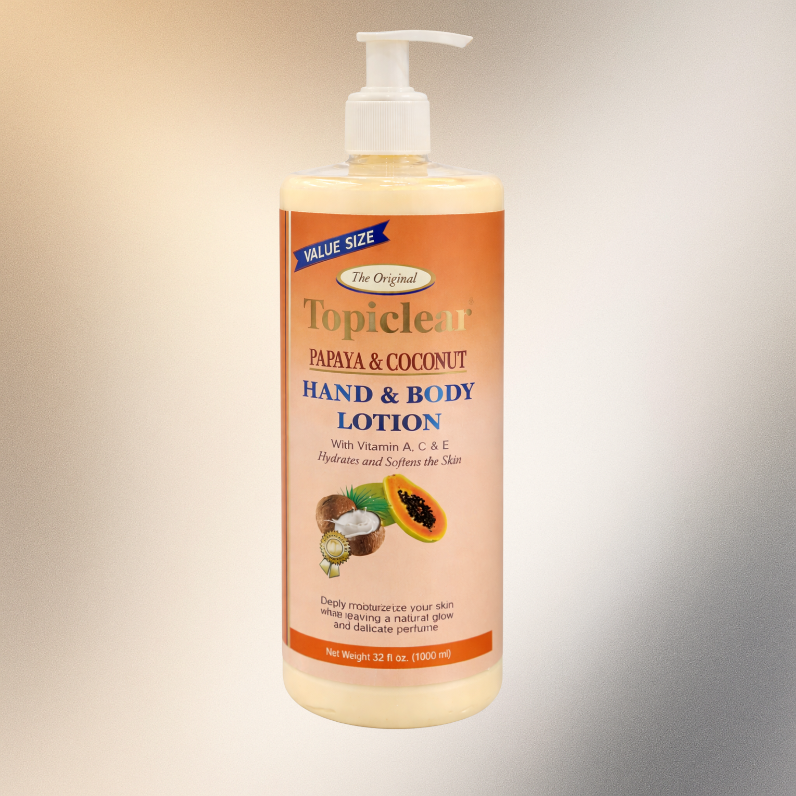 Topiclear Papaya & Coconut Hand & Body Lotion32 OZ 1100 Ml - Premium Beauty Product