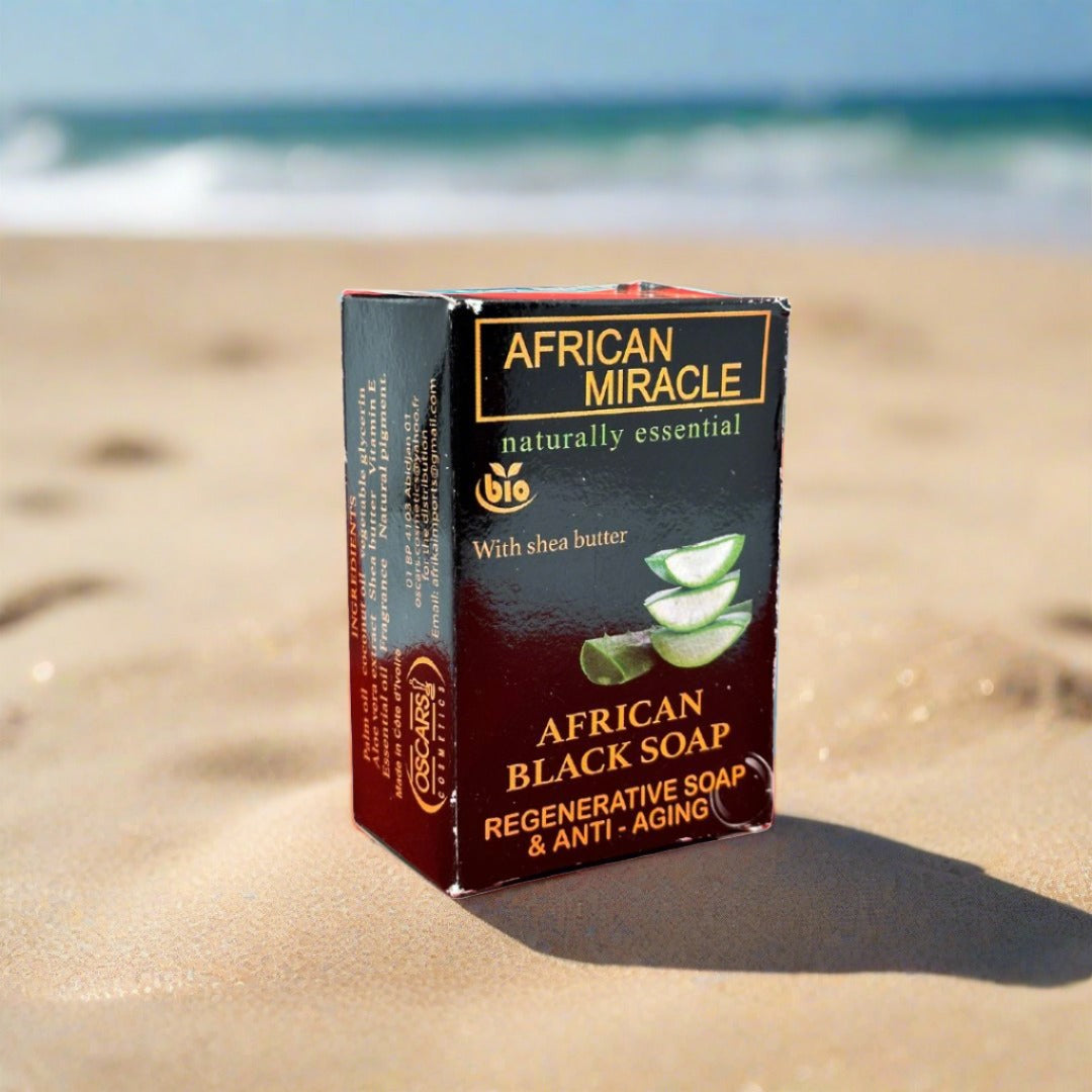 African Miracle Natural Shea Butter Black Soap 200G - Premium Beauty Product