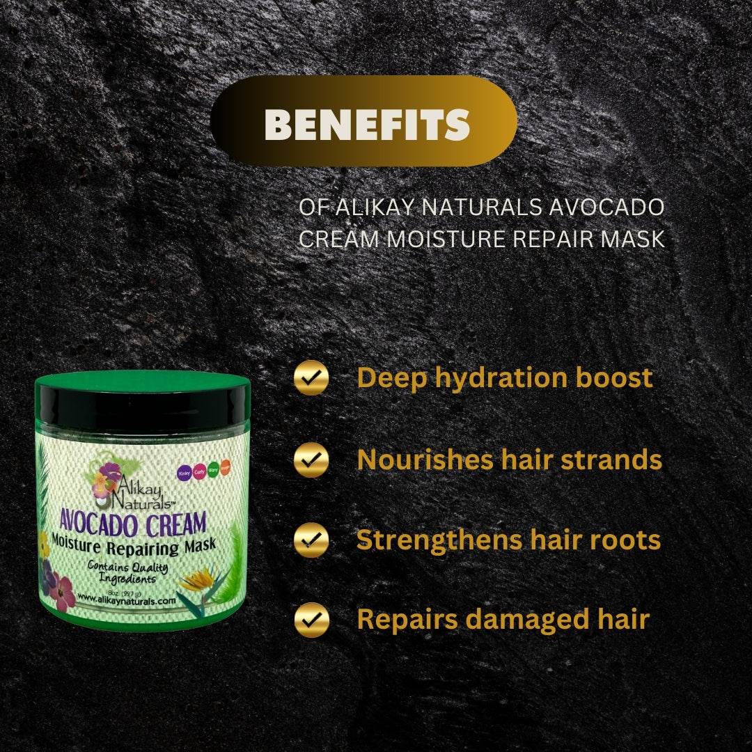 Alikay Naturals Avocado Cream Moisture Repair Mask 227G - Premium Beauty Product