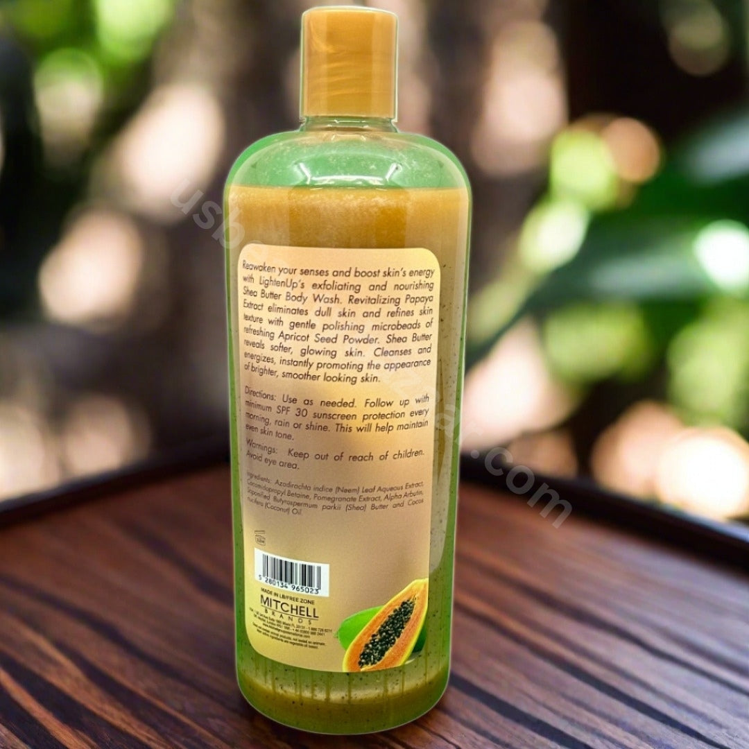 Lightenup Exfoliating Papaya With Shea Body Wash 1L - Premium Beauty Product
