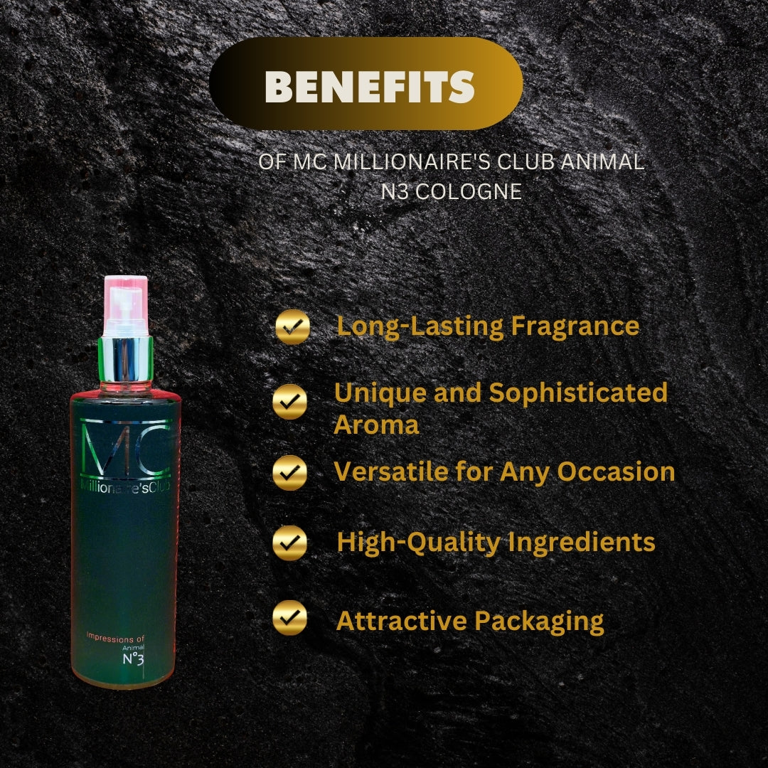 Mc Millionaires Club Animal Cologne 250Ml - Premium Beauty Product