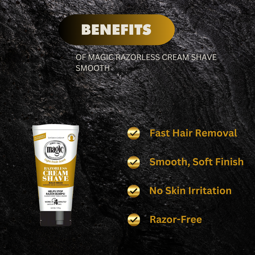 Magic Razorless Cream Shave Smooth 6 Oz - Premium Beauty Product
