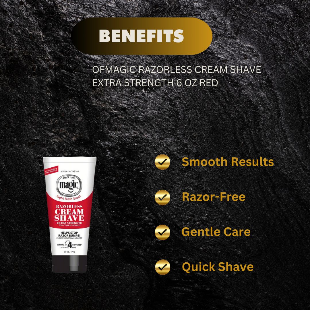 Magic Razorless Cream Shave Extra Strength 6 Oz Red - Premium Beauty Product