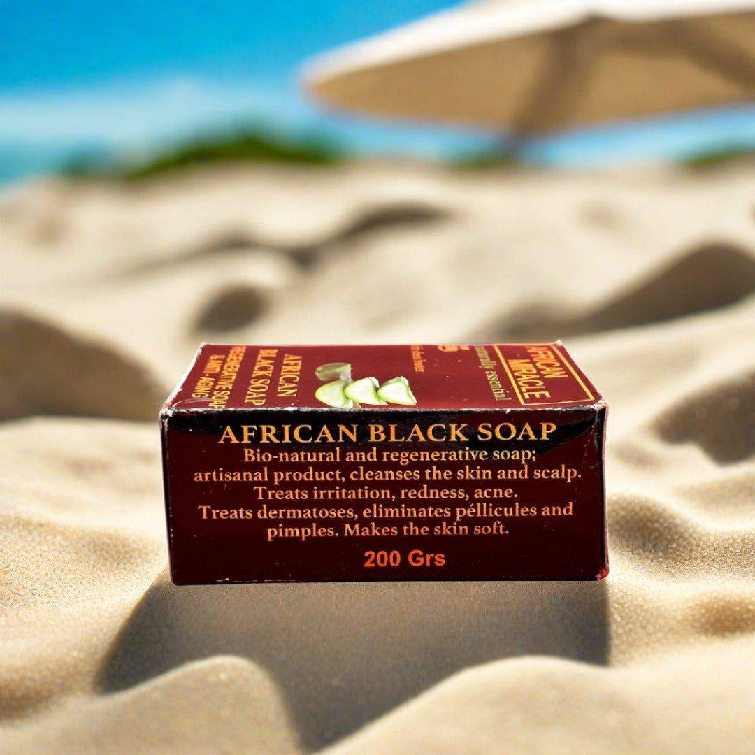 African Miracle Natural Shea Butter Black Soap 200G - Premium Beauty Product