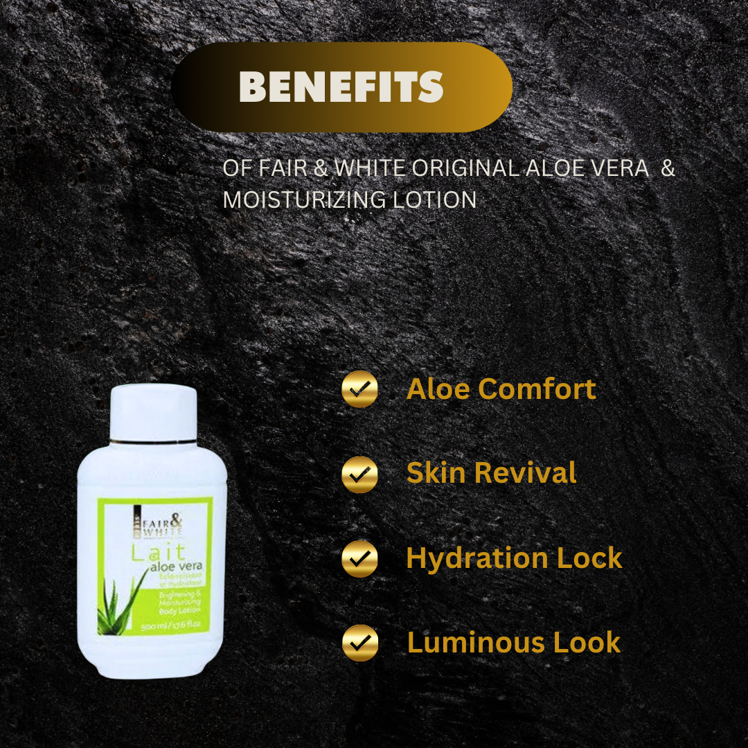 Fair White Original Aloe Vera Moisturizing Lotion 17 6 Oz Cl - Premium Beauty Product