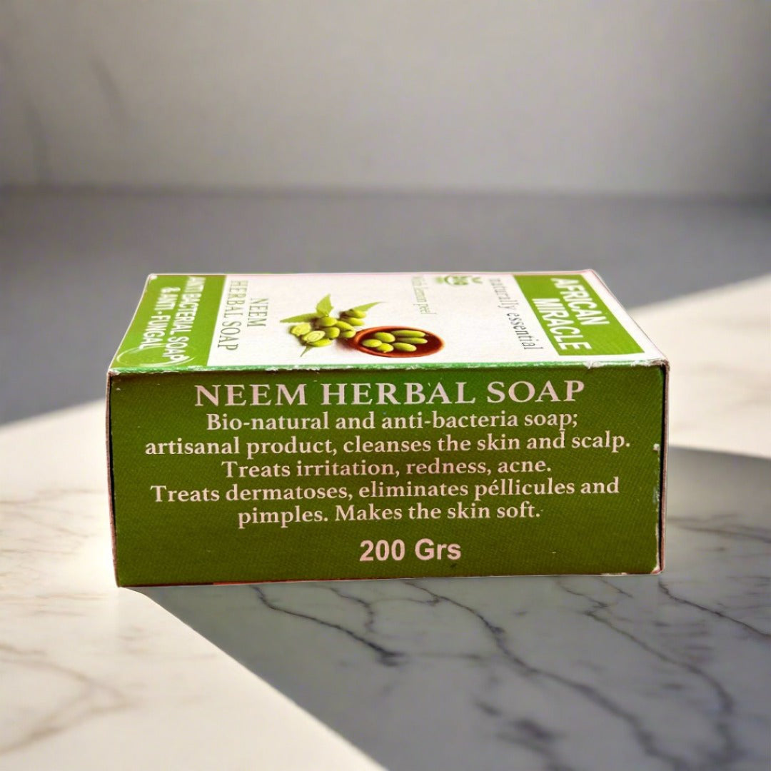 African Miracle Natural Neem Herbal Soap 200G - Premium Beauty Product