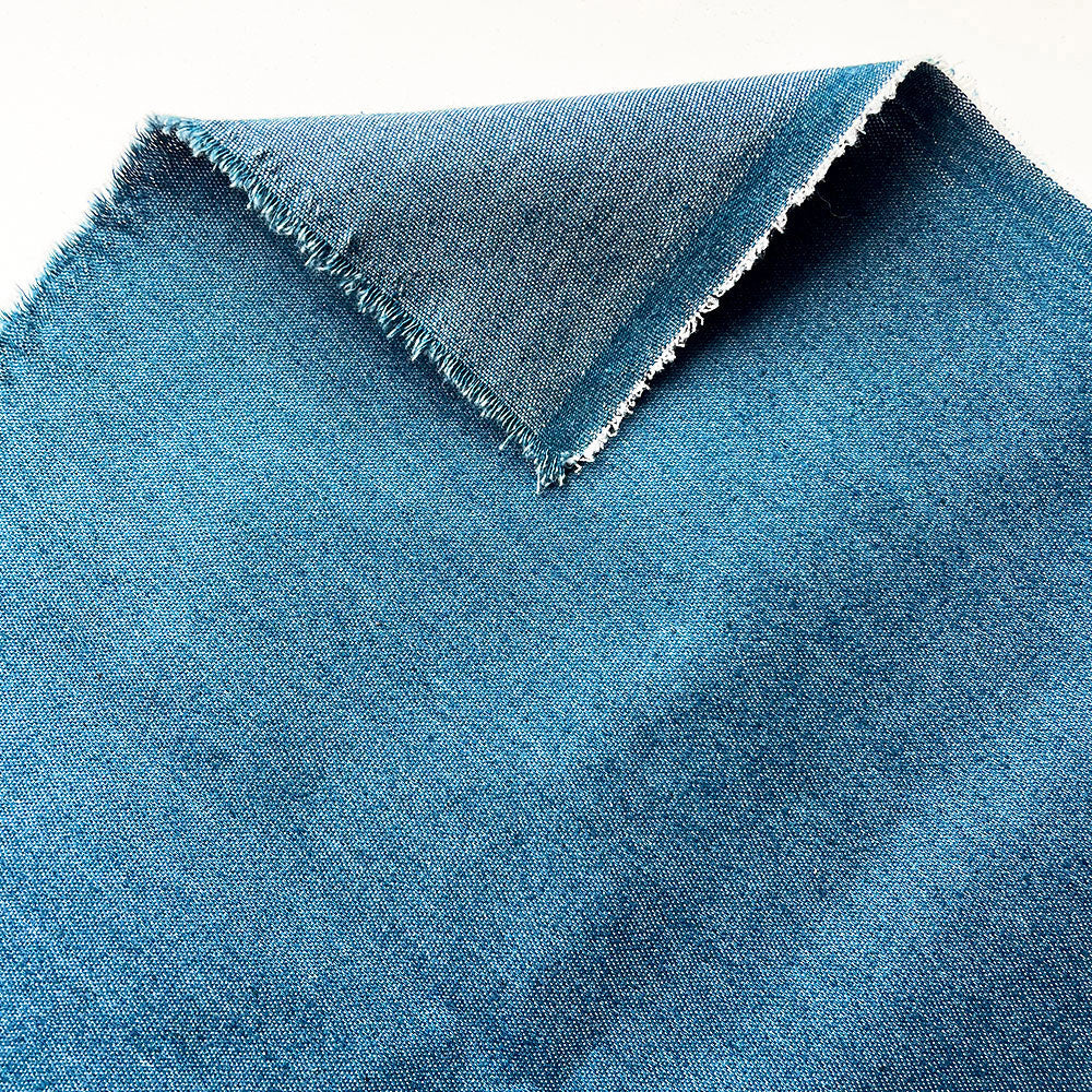 90x145cm Thin Denim Pure Cotton Fabric Solid Blue Handmade Needlework Material for Man Women Jacket Clothes Couture Accessories