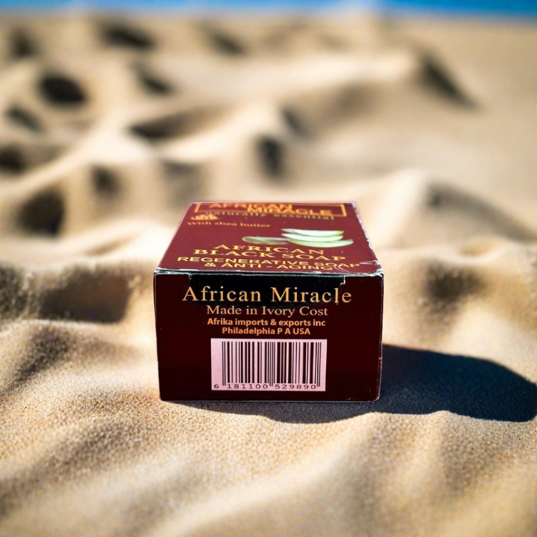 African Miracle Natural Shea Butter Black Soap 200G - Premium Beauty Product