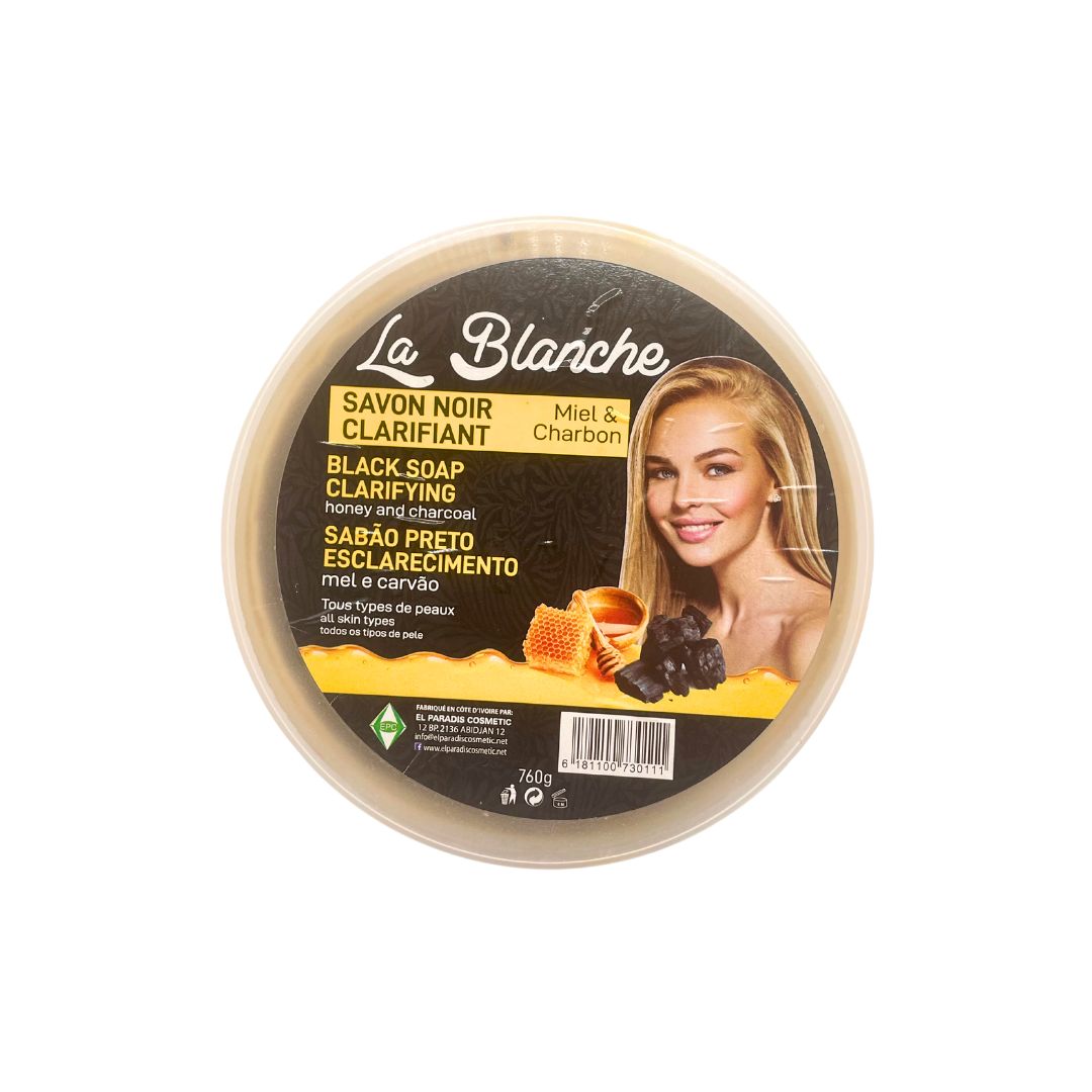 La Blanche Savon Noir Clarifiant miel & Charbon 760g - Premium Beauty Product