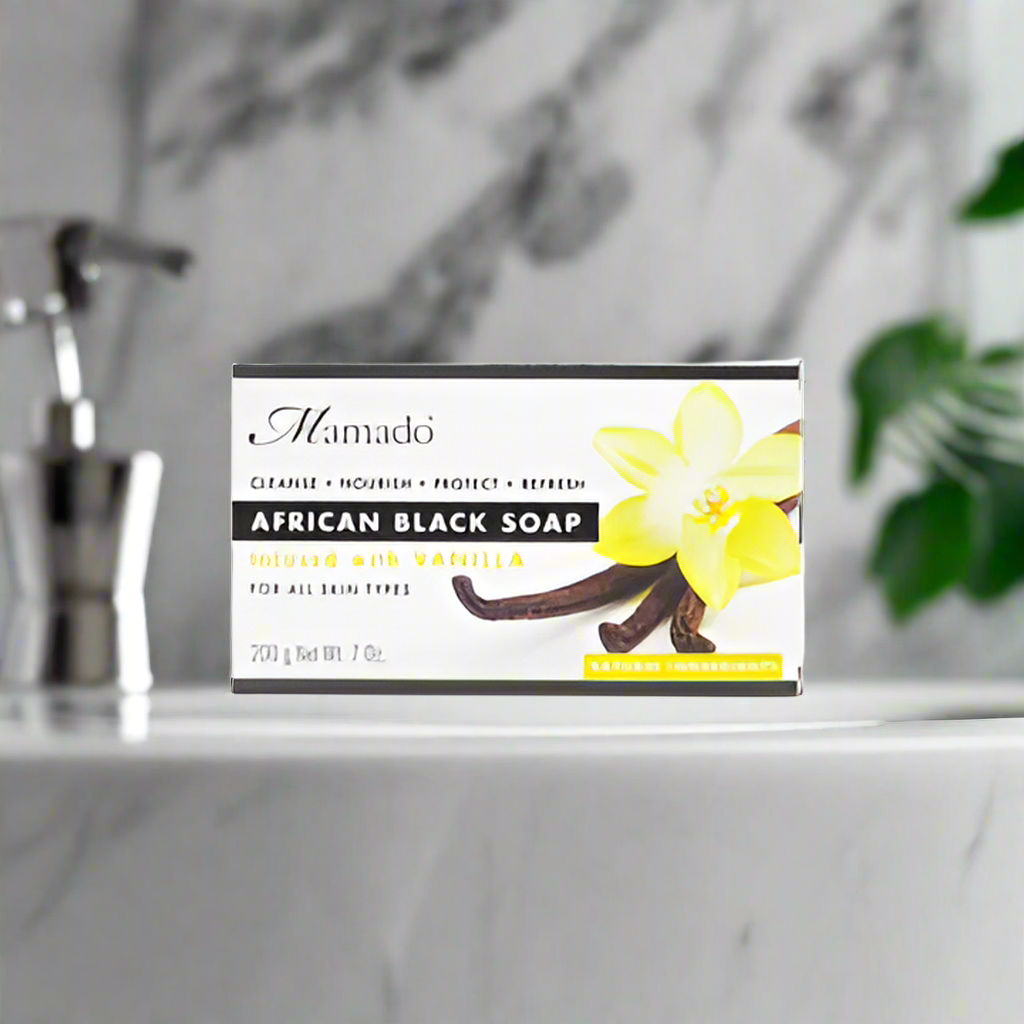 Mamado African Black Soap Infused with Vanilla 200g - Premium Beauty Product
