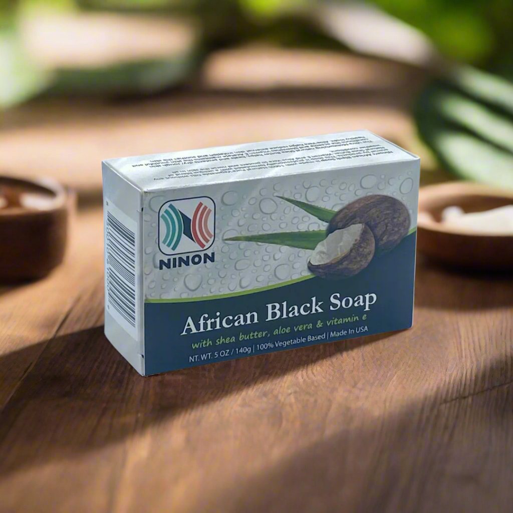 African Black Soap with Shea Butter 5 oz / 140g - Premium Beauty Product