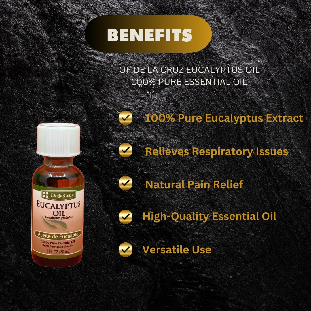 De La Cruz Eucalyptus Oil 100 Pure Essential Oil 30Ml - Premium Beauty Product