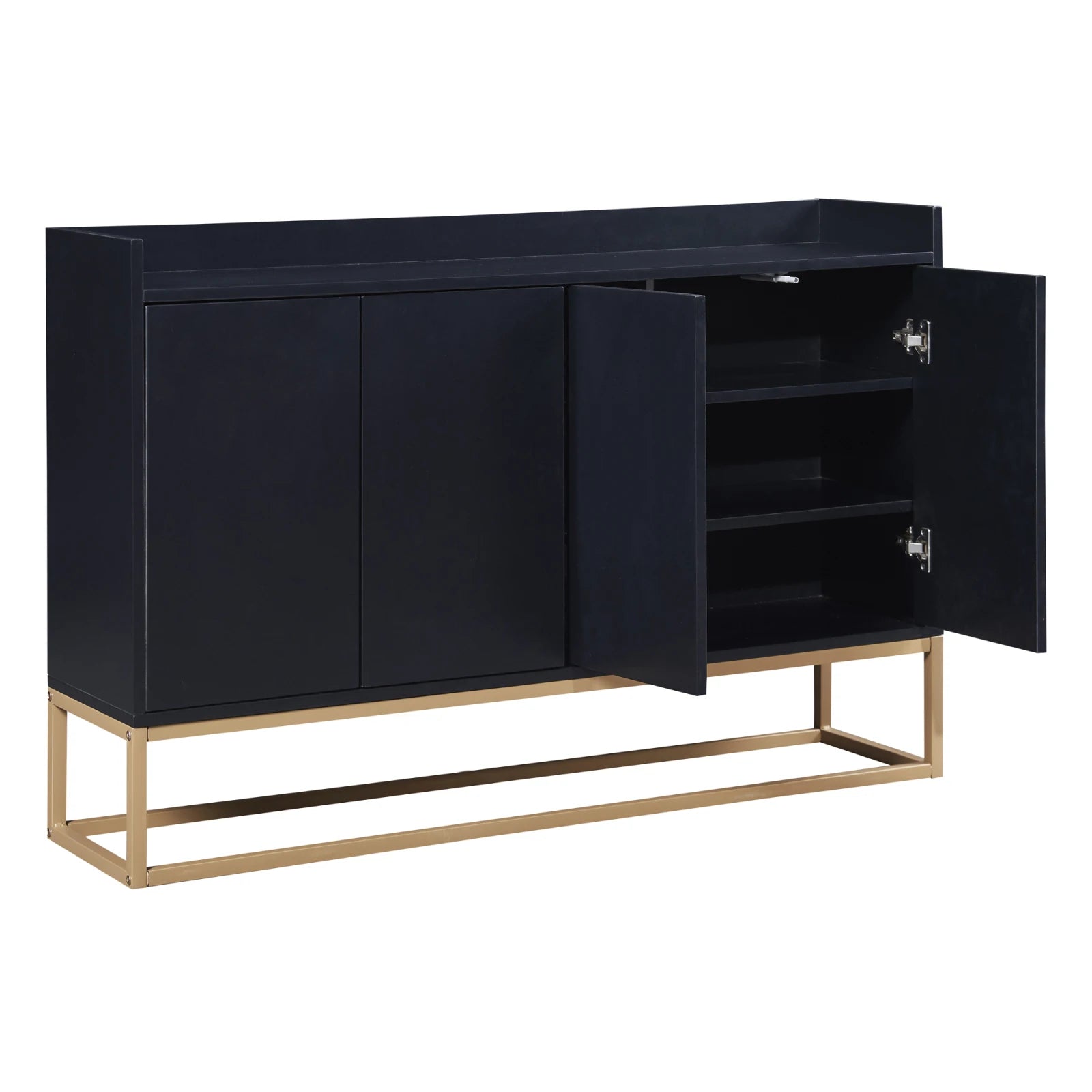 Comanlai 120x30x80cm Minimalist Sideboard, Chest of Drawers, Modern Buffet Cabinet, with 4 Doors, Metal Legs, Adjustable Shelf