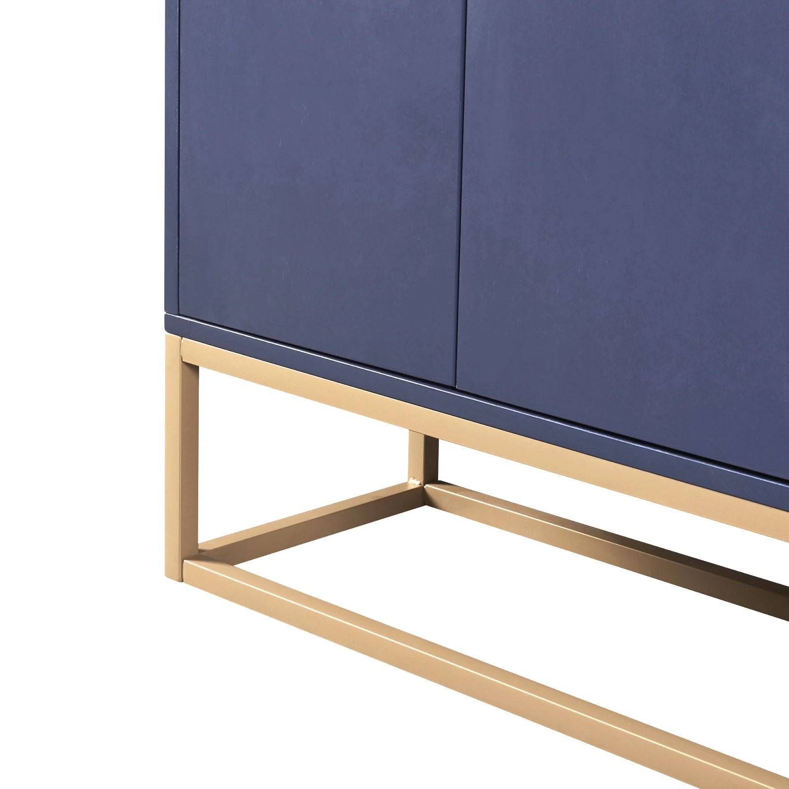 Comanlai 120x30x80cm Minimalist Sideboard, Chest of Drawers, Modern Buffet Cabinet, with 4 Doors, Metal Legs, Adjustable Shelf