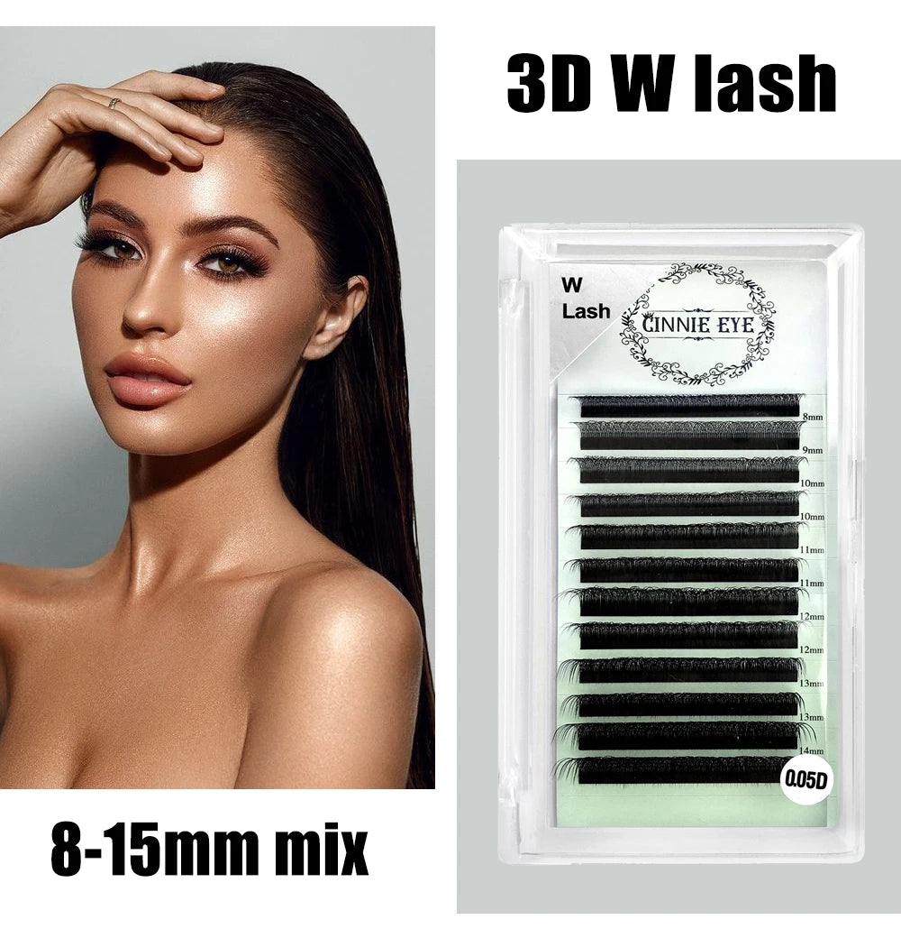 Cilios 3D W Lash Extension Supplies 4D W Y Shape Lash Clusters Premade Volume Fans Natural Mink Individual Bundles Curl C/D